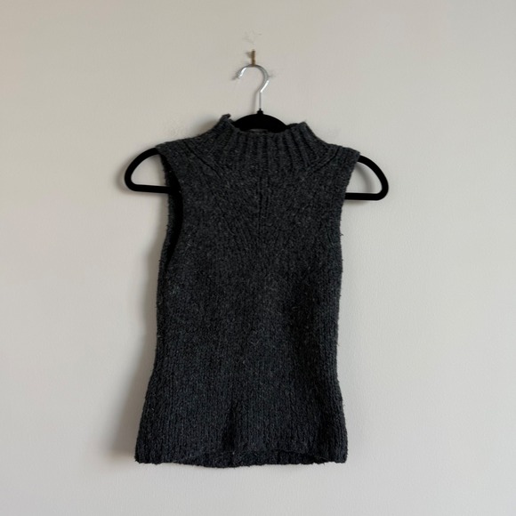 Vintage Y2K Maxtsudio Mockneck Sleeveless Chunky Wool Sweater Tank - Picture 2 of 10